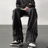 Japan Men's Y2K Striped Trousers Zip Up Cargo Wide Leg Pants Streetwear Sweatpants Jogging Men Track Pants Techwear