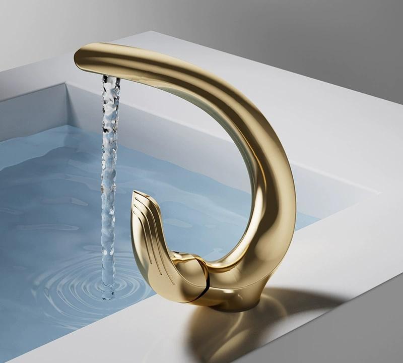 New White Basin Faucet Bathroom Hot and Cold Chrome Brass Decked Single Lever Sink Mixer