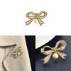Fashion Bow Artificial Pearl Brooch For Women With Metal Clasp Ideal For Office And Formal Wear