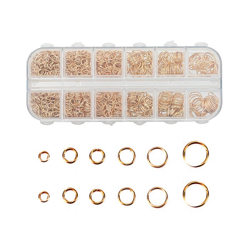 Metal Open Ring, Iron Ring 1200Pcs Boxed Flat Single Ring Open Ring Iron Ring