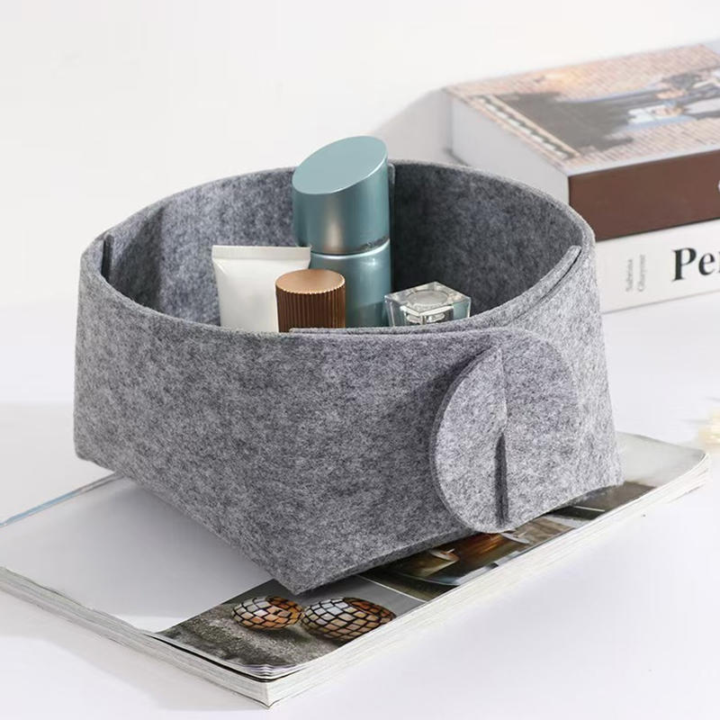 3Pcs Foldable Felt Storage Boxes Multi-Functional Home Organizer Baskets for Cosmetics, Stationery & Small Items