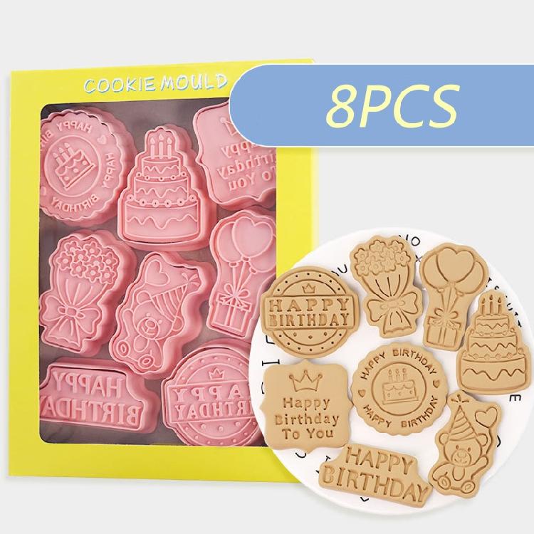 Plastic Cookie Cutters Birthday Series Biscuit Moulds Cookie Moulds Biscuit Mold