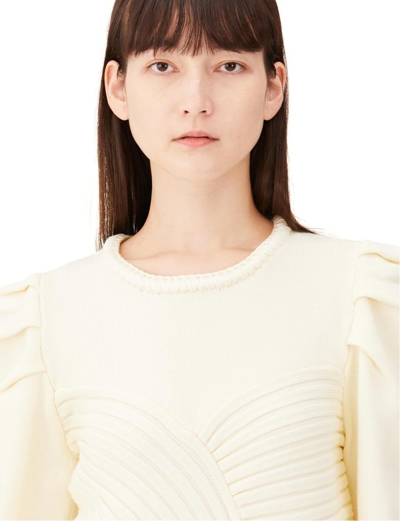 Double Standard Clothing Puff Sleeve Knit Women's Top, 0209-280-233