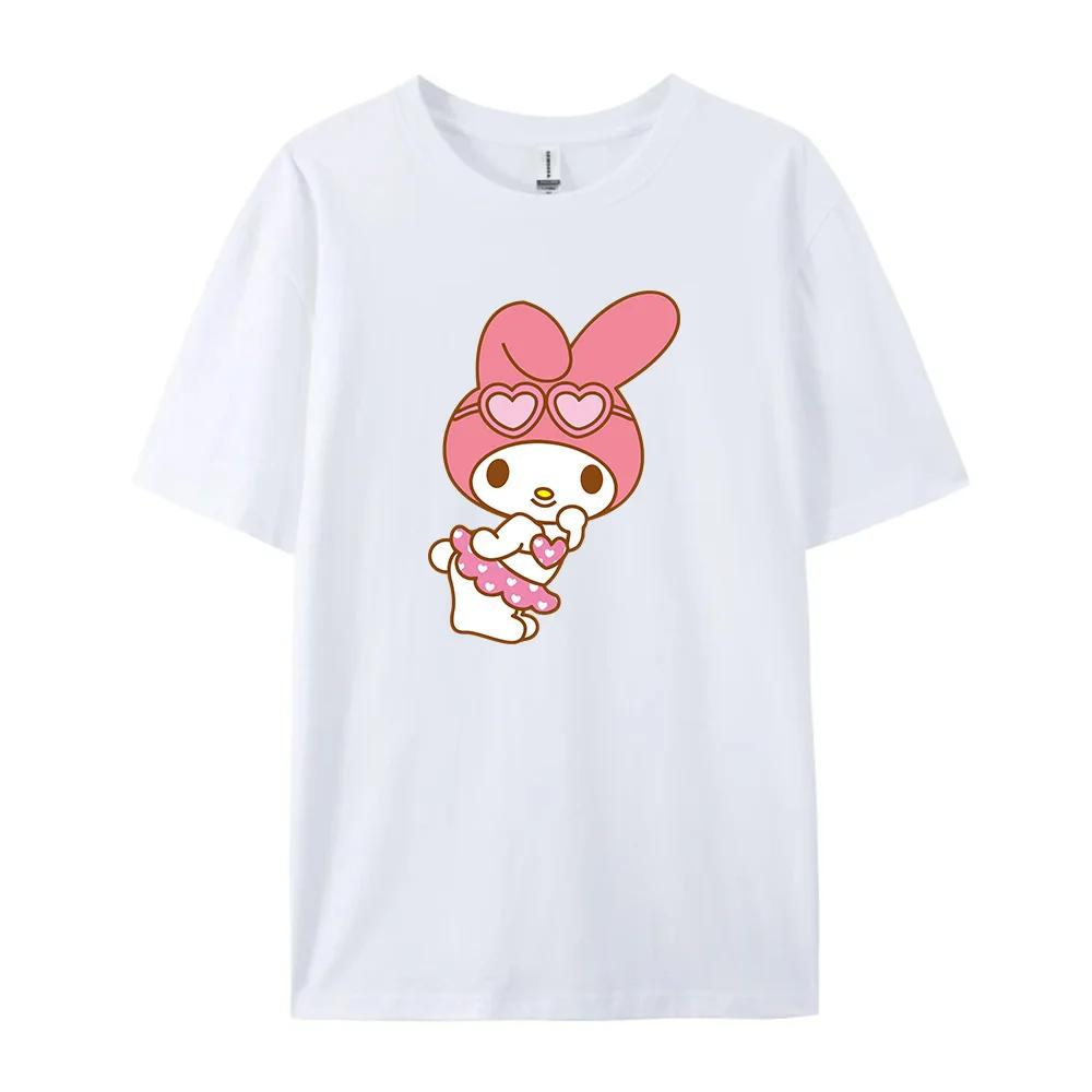 Cotton Breathable Childrens Tshirt 2026 Summer New Cute Melody Printed Parent Child Wear Unisexs and Womens Short Sleeves