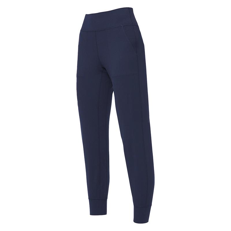 Lulu High-Waist Nylon Yoga Capri Pants with Outer Pocket