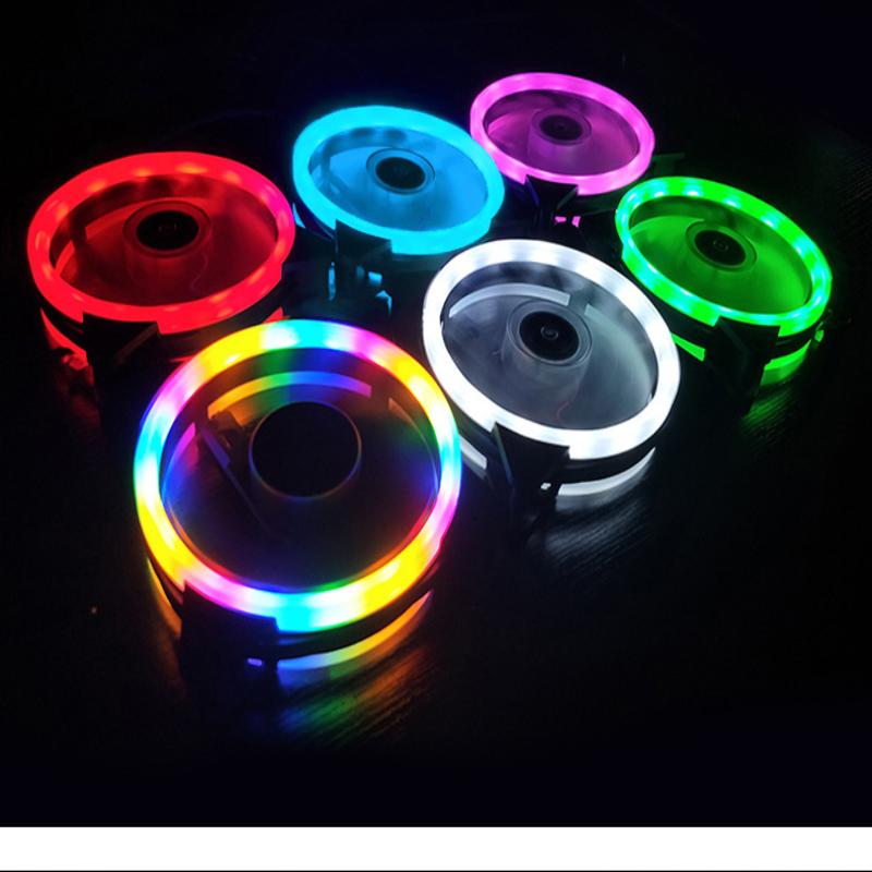 120mm PC Case Fan Cooler Adjustable De-vibration Rubber Led Computer Cooling Fan 12V Mute Ventilador PC Computer Cool Fan