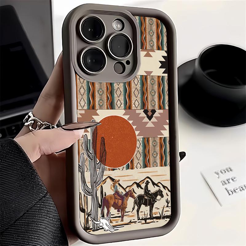 

Western Vintage Desert Horse Pattern Phone Case for Samsung S26 S25 S24 S23 S22 S21 S20 F06 M16 Note 20 FE Plus Ultra 4G 5G Soft Samsung S25 Ultra 5G