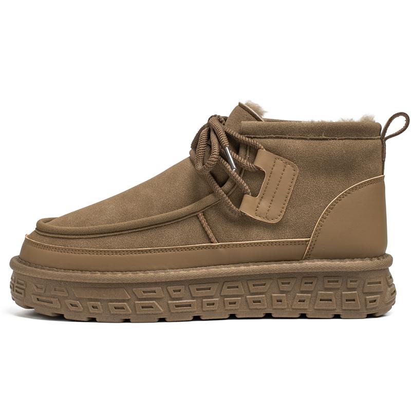 

Winter Platform Snow Boots Man Plush Anti Slip Thermal Insulated Men Ankle Boots Thick Bottom Outdoor Fleece-Lined Casual Shoes 39