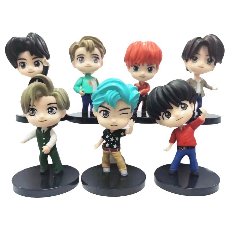 Adorable 7piece Bts Tinytan Set Of Mini Figures Featuring Dynamite Bangtan Boys For Gift And Display