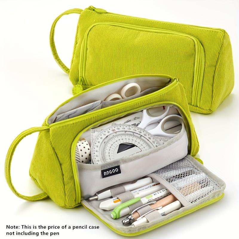 1 szt. Piórnik z sztruksu, Duży organizer wielokomorowy, Przenośny i przestronny, Materiał flanelowy na przybory szkolne i biurowe