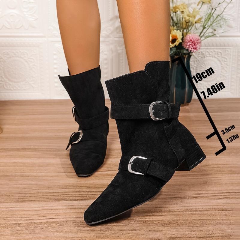 New niche design one boot two wear belt buckle thick heel turn over western boots autumn and winter sleeve knight boots