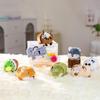 Snow Leopard Earphone Case & Plush Backpack Charm Set: Quirky Duck & Cute Cow Keychain