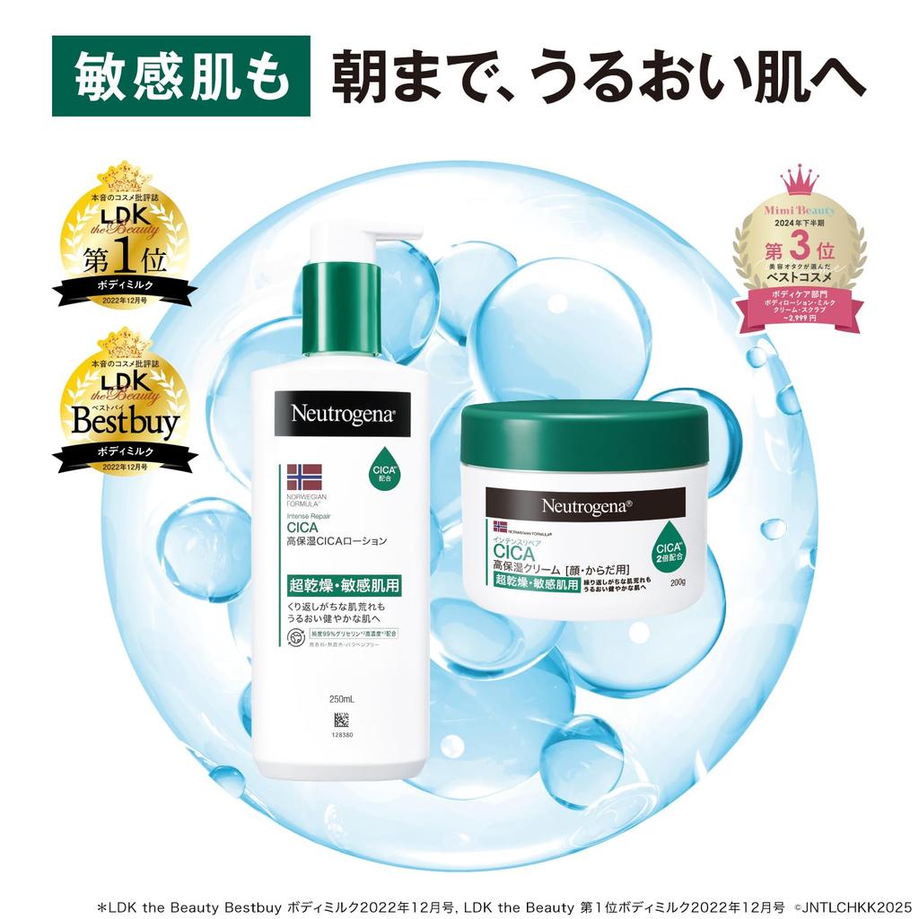 Neutrogena Norwegian Formula Intense Repair CICA Emulsion (Large Capacity, 450ml) - Moisturizing for Extremely Dry, Sensitive, and Irritated Skin