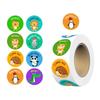 500Pcs/Roll Animal Praise Stickers Little Red Flower Inspirational Stickers Reward Stickers