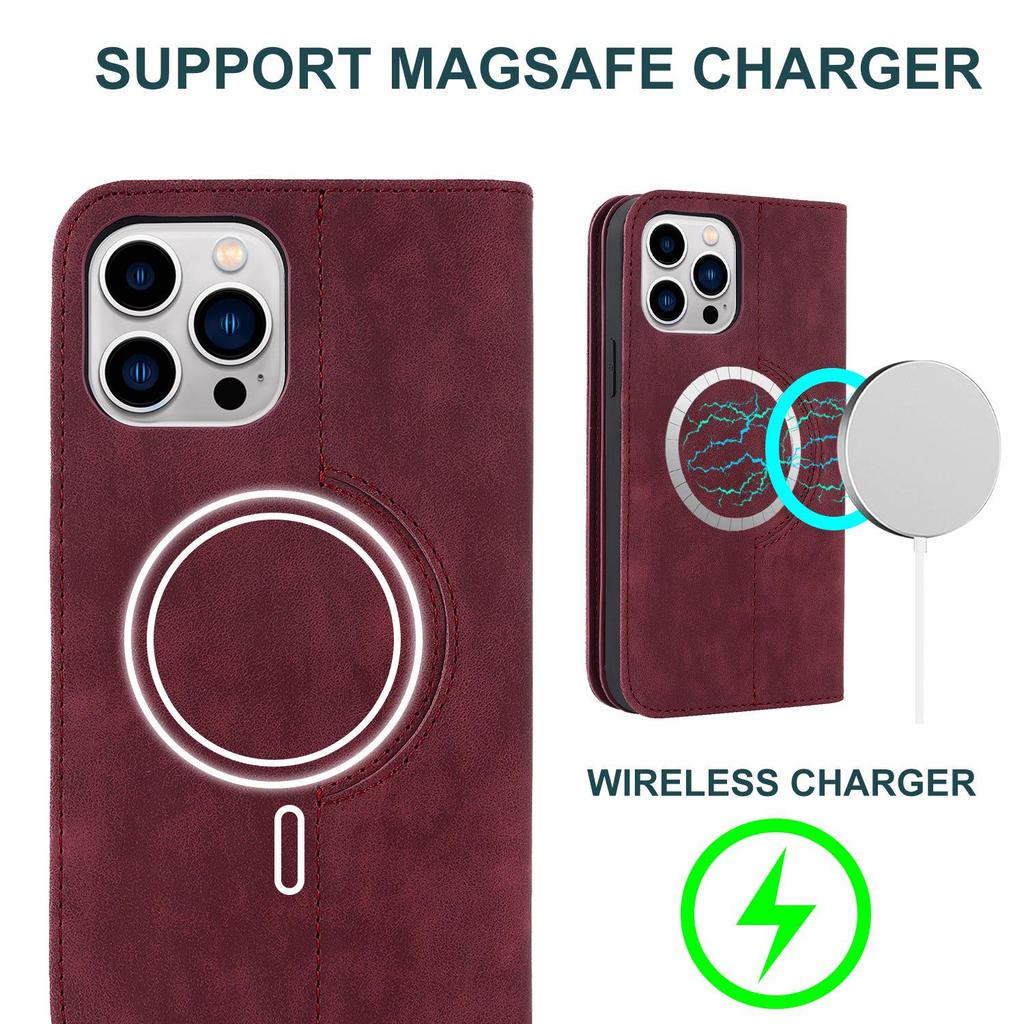 iPhone 16 Retro Multi-Card Leather Case with MagSafe Wireless Charging