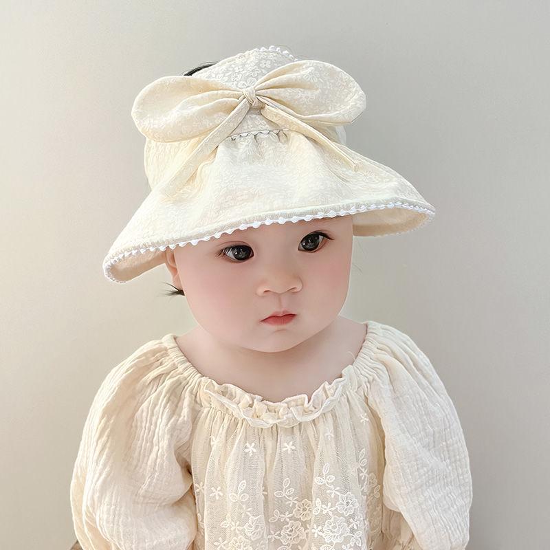 Baby Sun Hat Summer Sun Protection Short Brim With Butterfly Bow For 324 Months