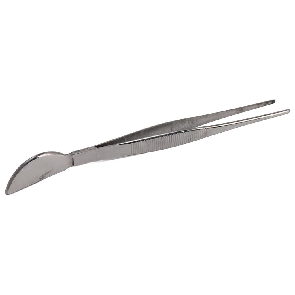 Stainless Steel Bonsai Tweezers Long Tweezers with Crescent Moon Spatula Head for Potted Loosening Soil Planing Grass
