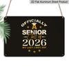 2D Plat, 1 stuk Senior Klas van 2026 Aluminium Bord 8x12 Inch - "Officieel Een Senior Mijn Laatste Eerste Dag" Citaat, Afstudeerhoed & Ster Ontwerp, Zwart