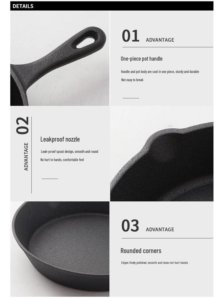 Utendørs Støpejern Non-stick Stekepanne for Camping, Piknik, Barbecue og Biff.