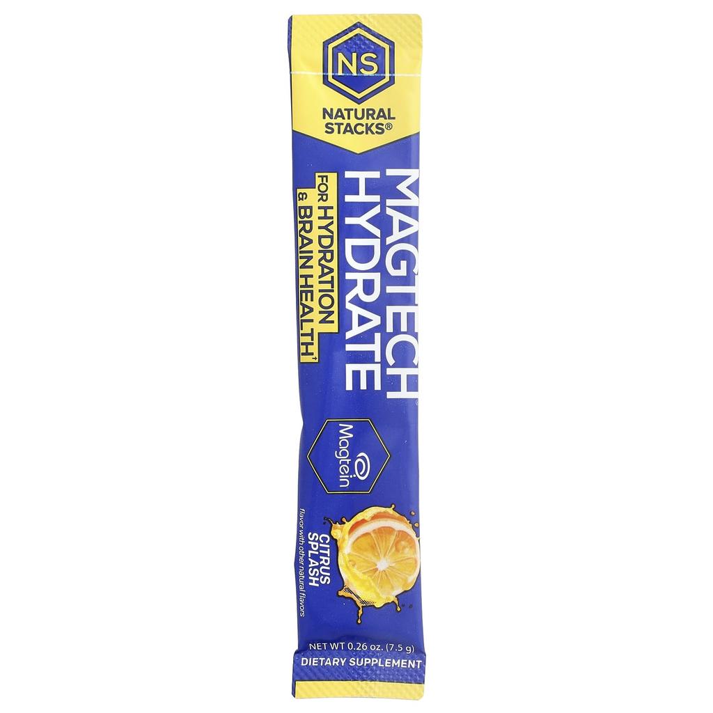 Natural Stacks, Magtech® Hydrate, Citrus Splash, 14 Stick Packs, 7.5g (0.26oz) Each