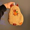 Coral Velvet Hand Towel Wall-mounted Cartoon Bathroom Kerchief Strong Water Absorption Capybara Cleaning Rag Kitchen Supplies