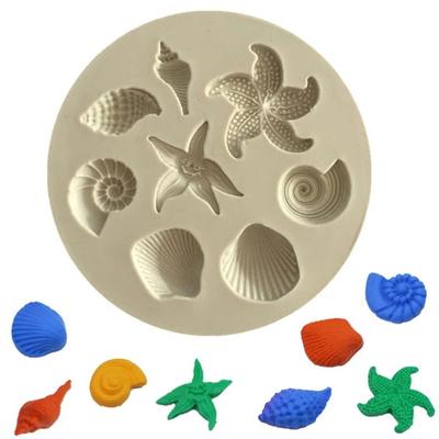 Cake Decor Tools DIY Sea Creatures Conch Starfish Shell Fondant Cake Candy Silicone Molds Creative