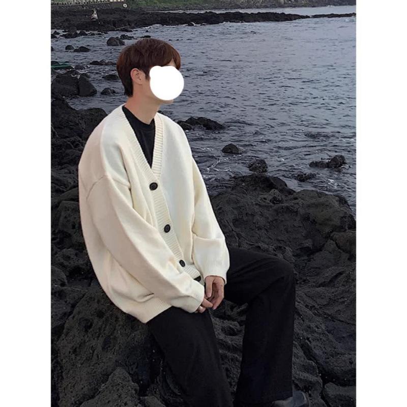 Collar Cardigan Sweater Men's Autumn and Winter Japanese Jacket Casual Jacket