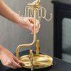 Luxury European-style Brass Coffee Cup Holder Elegant Cup Saucer Storage Rack Stylish Cups Storage Organizer Durability