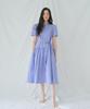 PAUL&ALICE Check Long Dress / Deep Blue