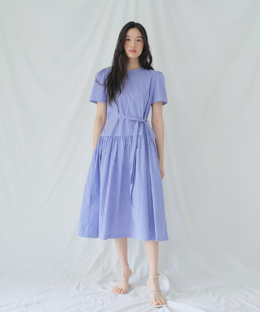 PAUL&ALICE Check Long Dress / Deep Blue