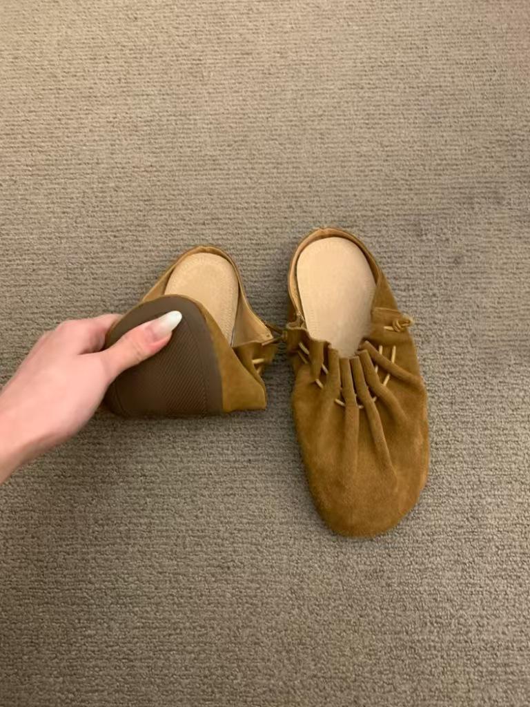 2025 Women's Summer Pleated Half Slippers: Versatile Lazy Sandals