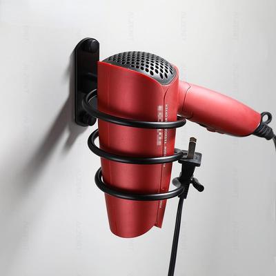 Haartrockner Halter Schwarz Barber Salon Styling Lagerung Rack Glätteisen Organizer Aluminium Stand Halterung Bad Zubehör