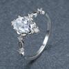 Cut Square Rainbow White Fire Opal Rings for Women Gold Color Horse Eye Zircon Charm Leaf Wedding Bands Party Jewelry