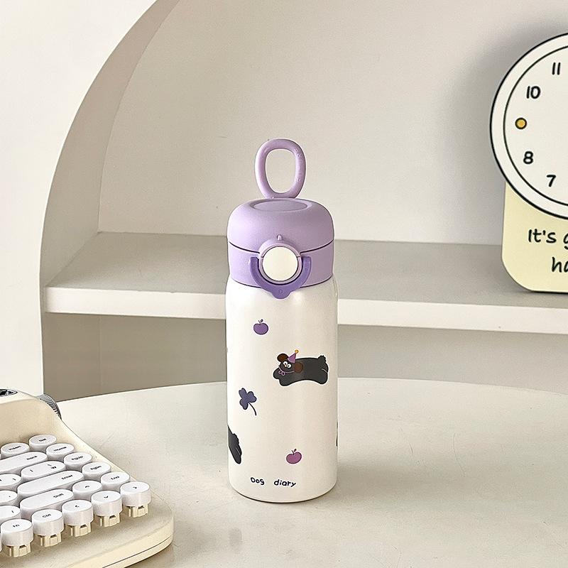 

Steel Cute Puppy Adult Girls Good-Looking Compact Handy Insulated Water Cup Mug for Direct Drinking Durable Durable 500ml