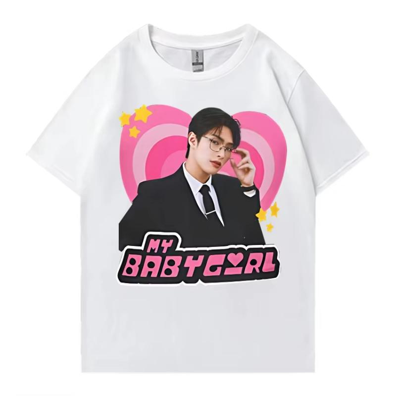 2025 Ateez Mingi Brille T-Shirt Damen Baumwolle Rapper Street Hip Hop Kurzarm Sommer Mode Tops Unisex Lockeres T-Shirt Tops