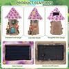 60PCS Solar Fairy Garden Accessories Resin Light up DIY Village Decoration Elves Flowers Cottage Micro Landscape Ornament