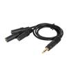 Audio Extension Cable Universal 1 to 3 Ways PVC 3.5mm 1 Male to 3 Female Audio Splitter Adapter for Headphone