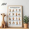 Senioren Fitnessprogramm 5 Stück Stuhl Balance Dehnung Yoga Übung Poster Set für Senioren Geringe Belastung Heim-Workout Plan Senioren Sturzprävention & Mobilitätsführer