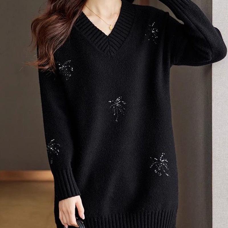 Sweater for Women Autumn Winter Thickened Pullover Warm Knitted Stretchy Long Sleeve Oversize Jumper Tops