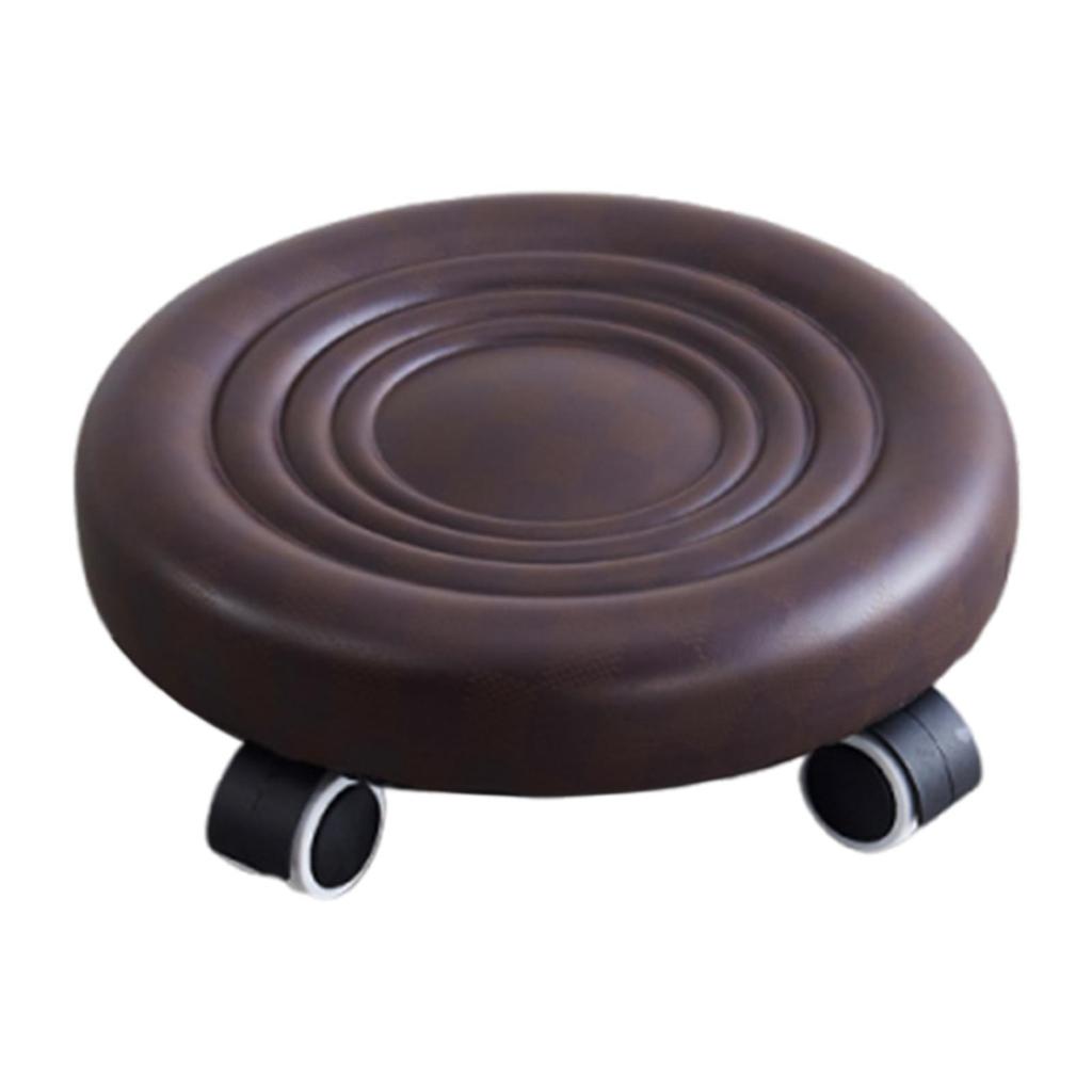 Low Height Rolling Stool with Swivel Caster Movable Low Roller Seat for Living Room Garage Shop Salon Pedicure Manicure Bedroom