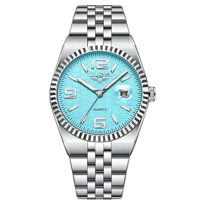 LIGE Business Mens Watches Elegant Quartz Wristwatches 30M Waterproof Luminous Steel Fashion Watches Mens Gifts Reloj Hombre