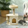 Cat Tree 66 cm Height Cat Tower with Bed Cave Platform Hanging Ball and Jute Post Beige