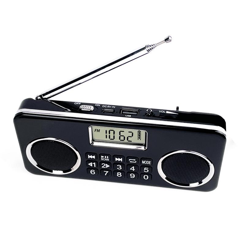 Portable Rechargeable Bluetooth Radio with Dual Speakers, Card Slot, FM Radio & Headphone Support for Seniors