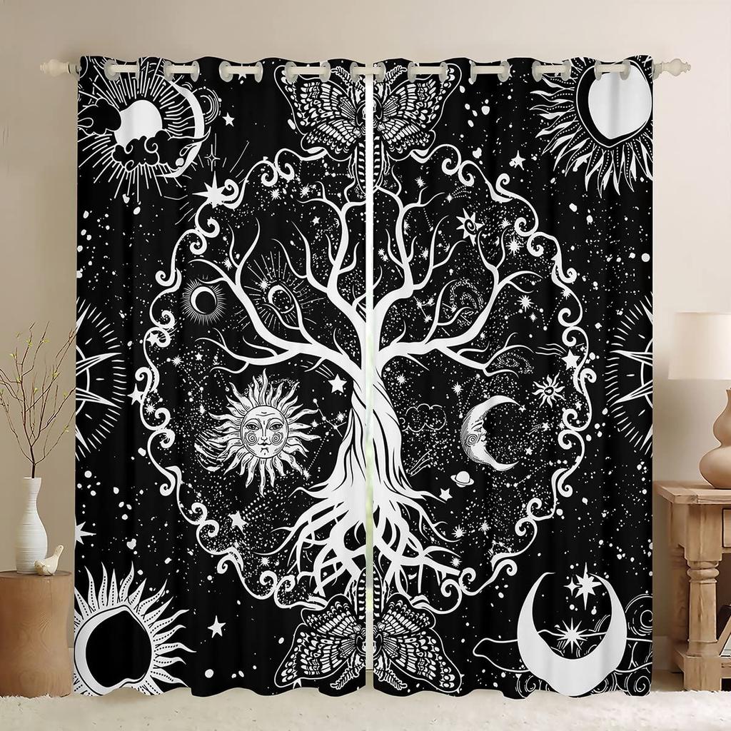 Funny Skull Blackout Curtains Hilarious Skeleton Print Living Room Window Drapes Kids Boys Bedroom High Blackout Curtain 2 Pcs