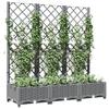 Vidaxl Garden Planter With Trellis, Light Grey, 120X40X121.5 Cm, Pp