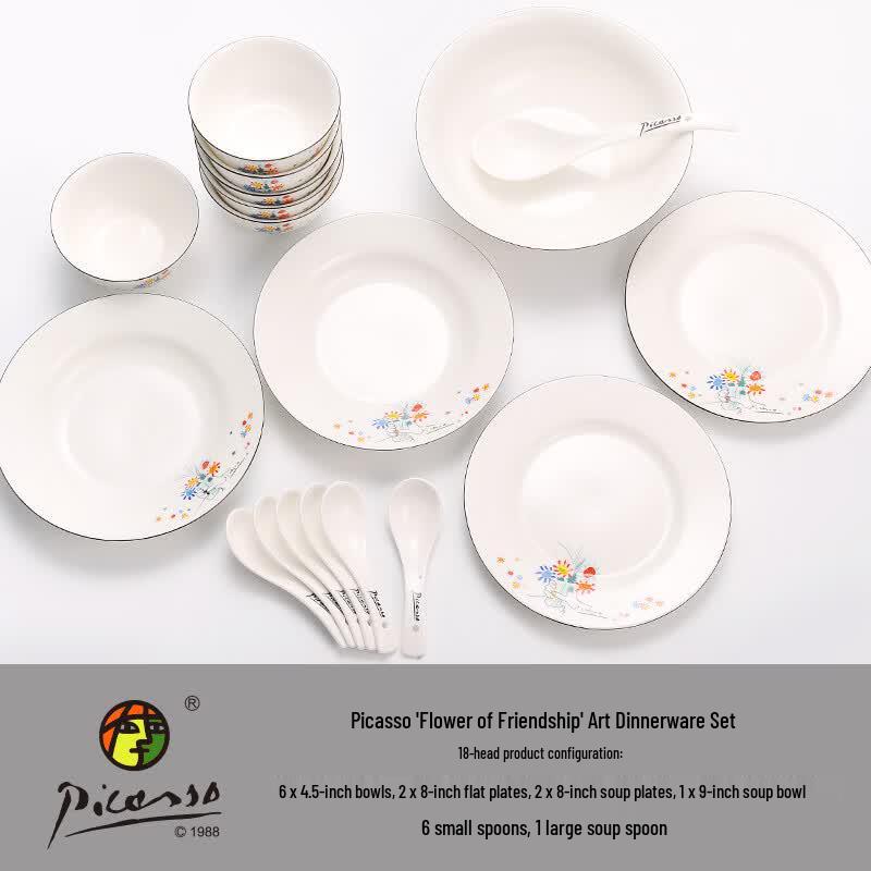 Picasso  Flower of Friendship  18-Piece Ceramic Dinnerware Set