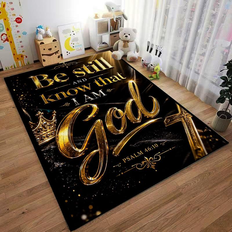 Be Still and Know I Am God Carpet Non-slip Rug Suitable for Living Room and Bedroom Sofas