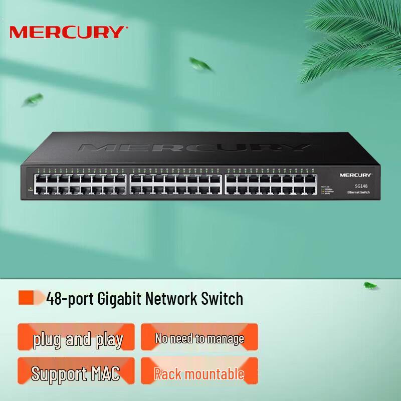 

Mercury 48-Port Full Gigabit Unmanaged Network Switch