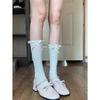 Aesthetic Forest Fairy Mid-Calf Socks Hollow Out Half Lace Ballet Style Stockings Sheer Trim Stacked Tube Socks Pure Legwear