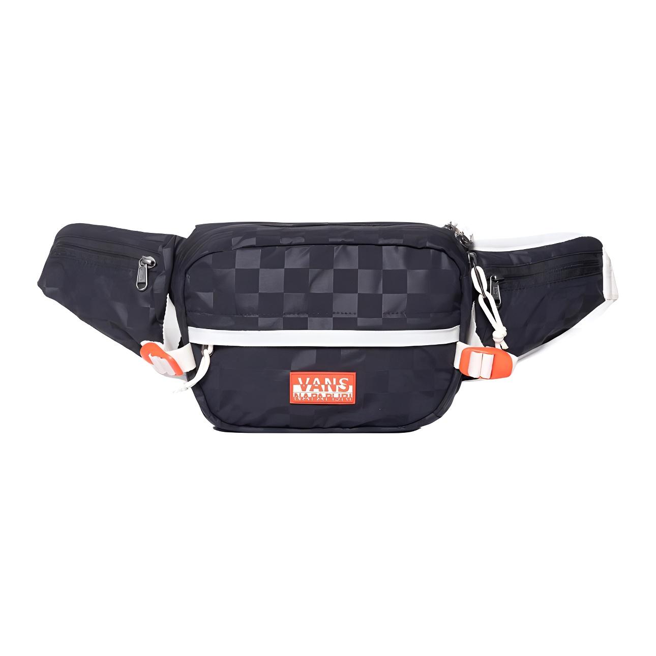 Vans X Napapijri Checkerboard Print Polyester Crossbody Waist Bag Unisex bags Black VN0A45GYYXD Black